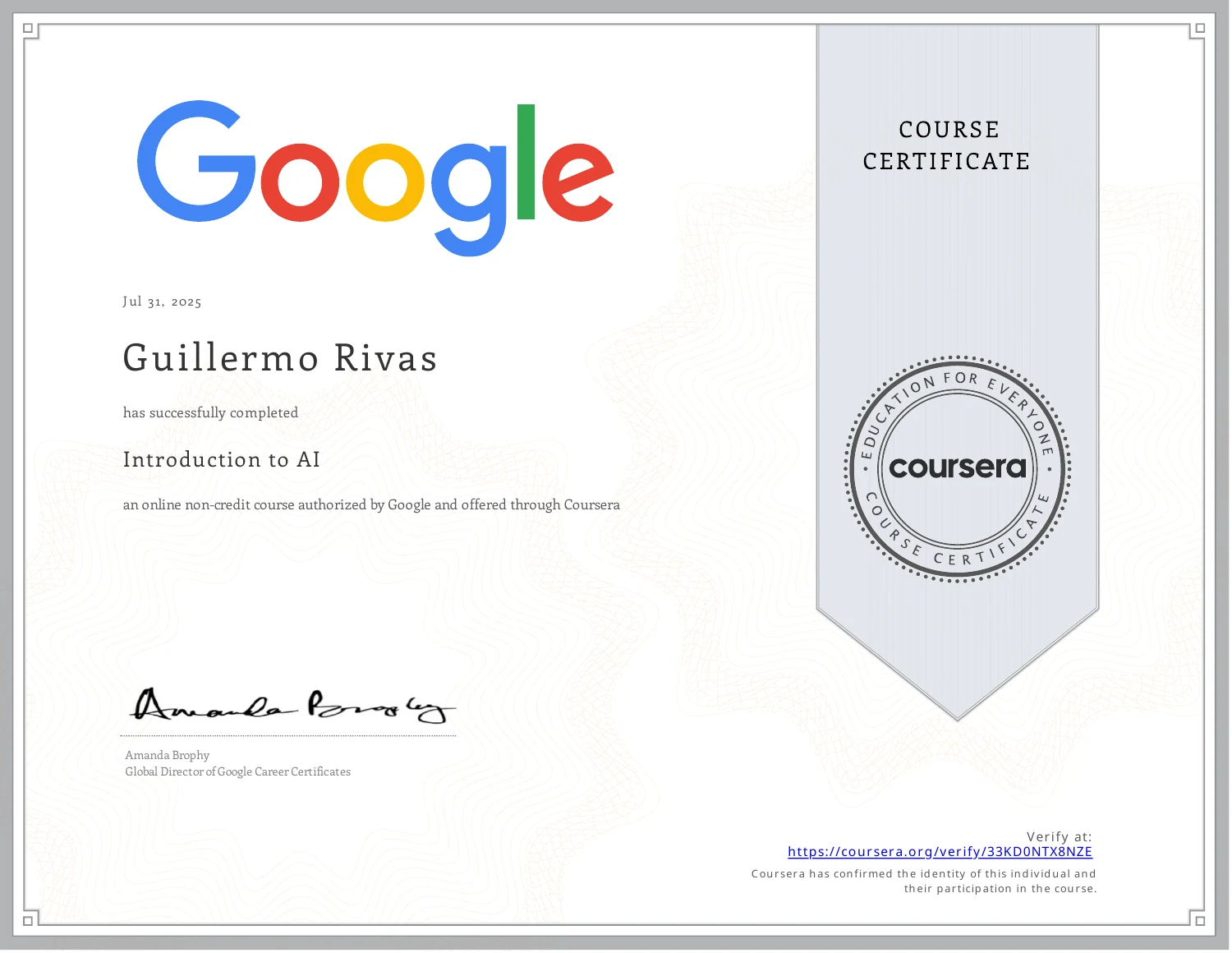 Google · Introduction to AI