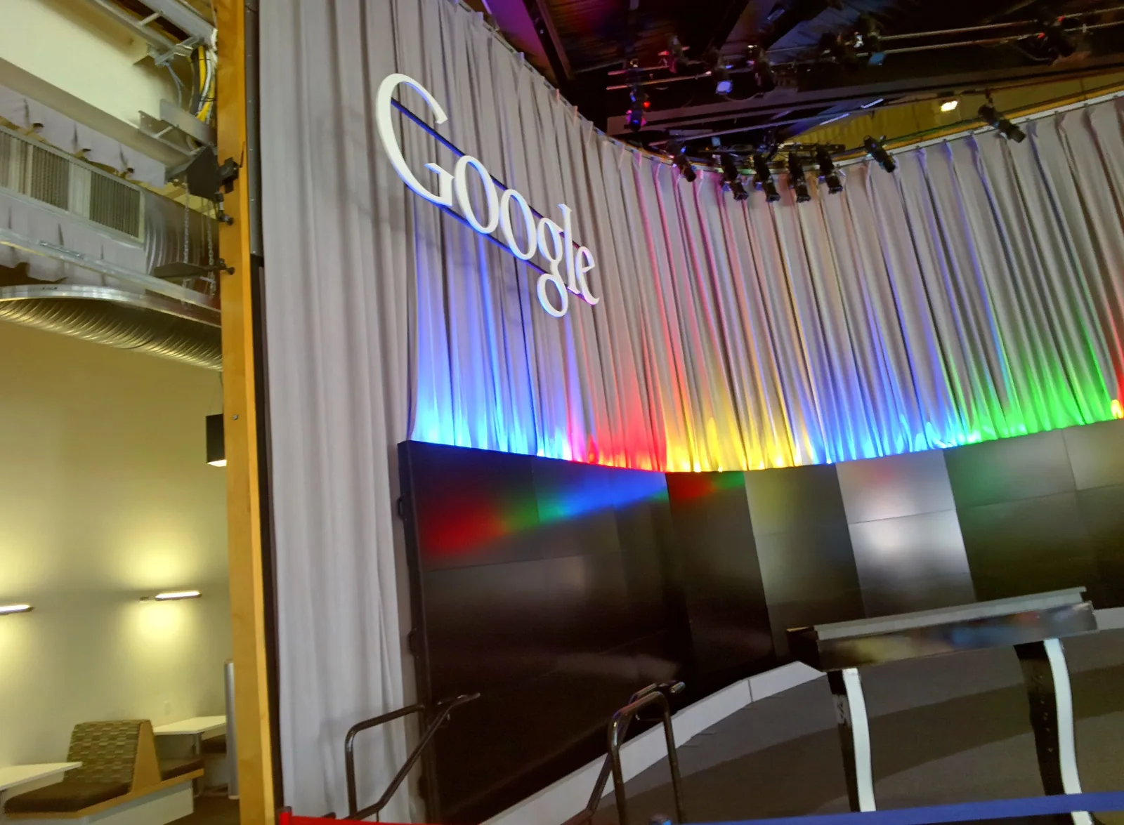 The Google sign inside a campus space