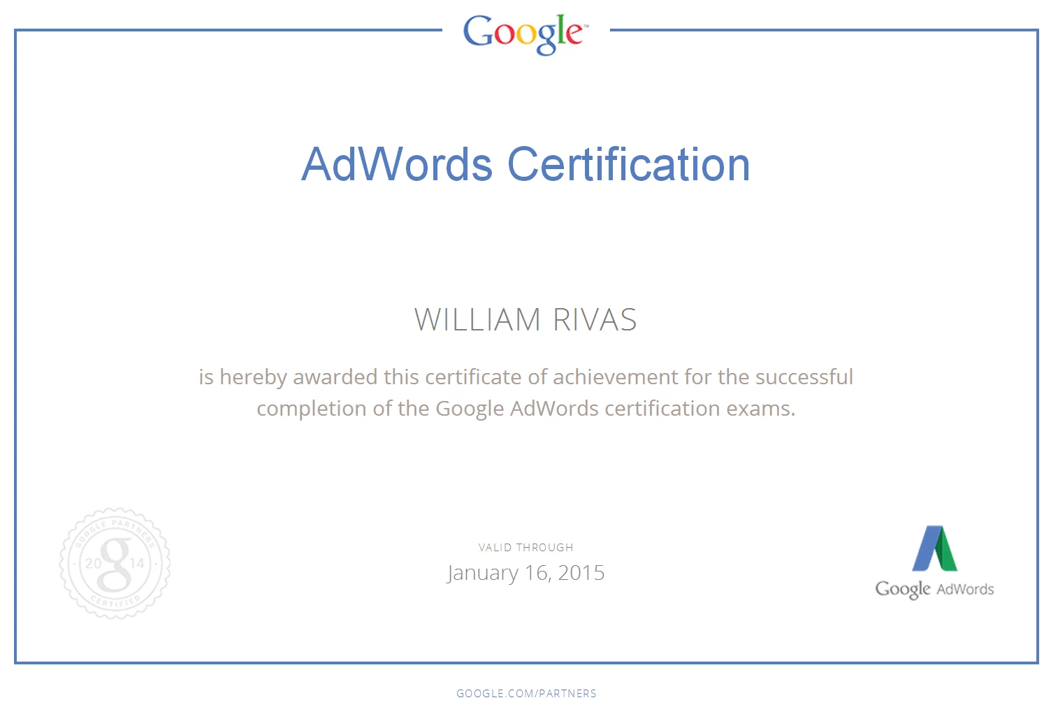 Google AdWords certification