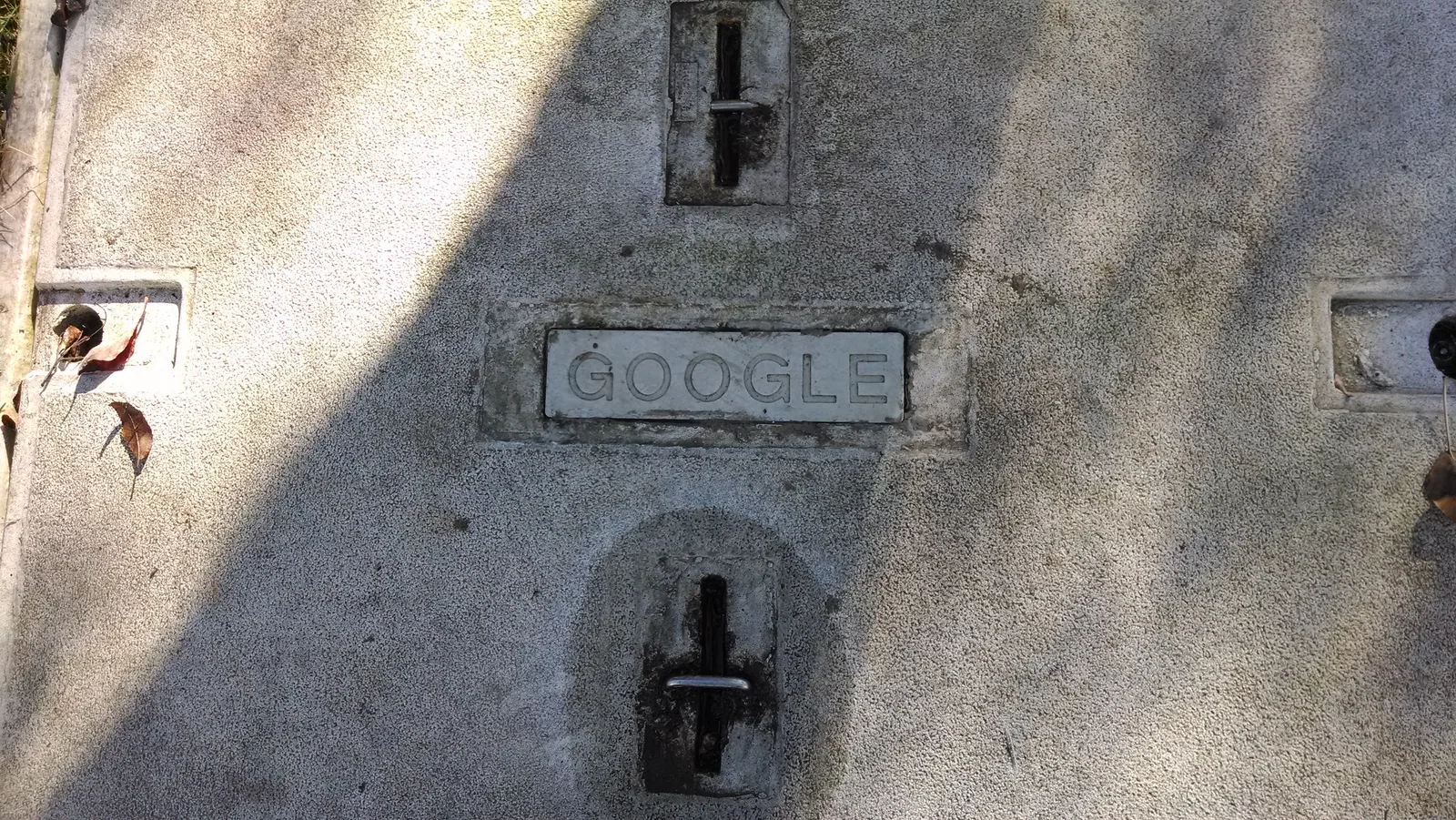 Google lettering set into the concrete