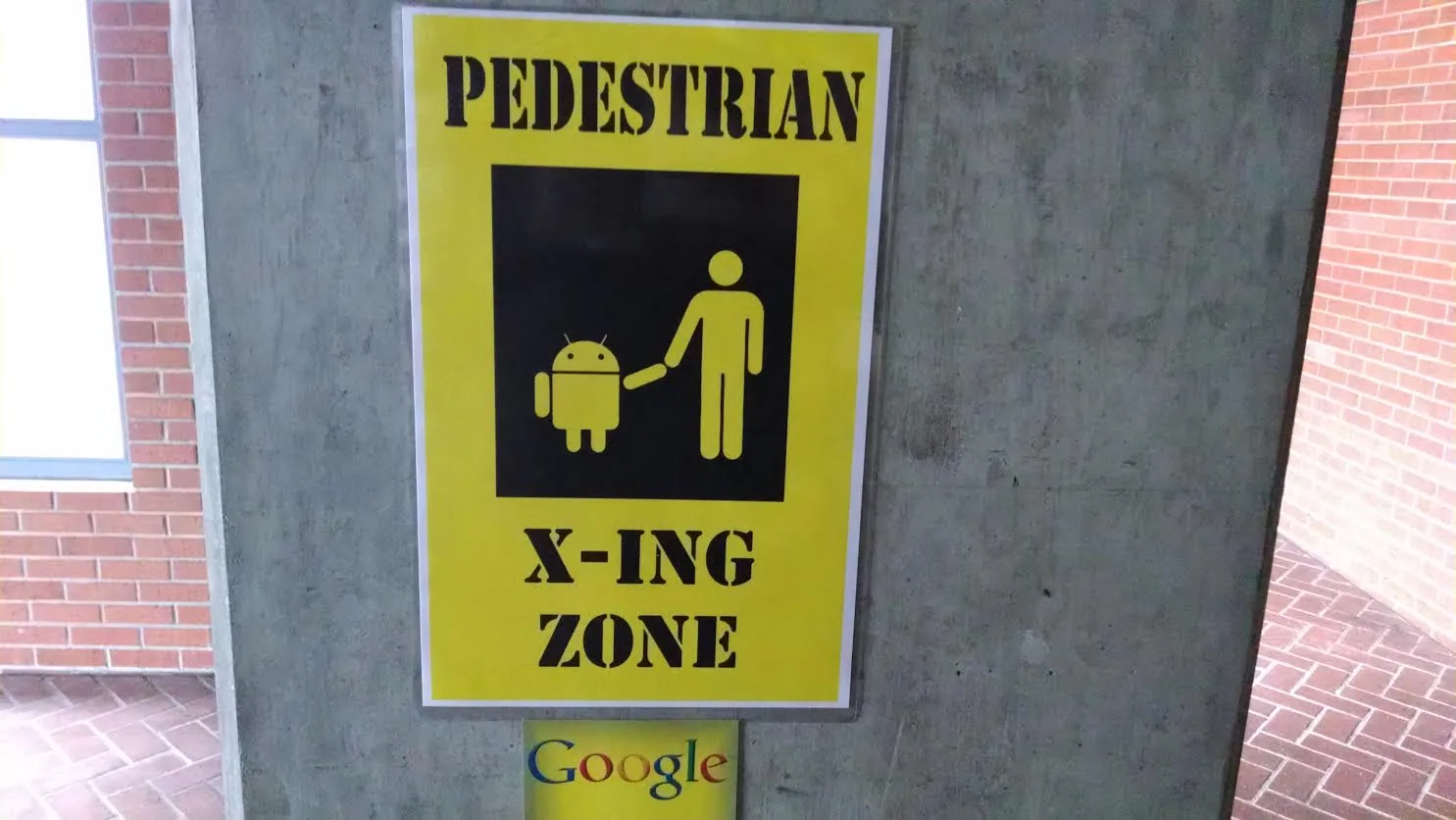 The pedestrian and Android crossing sign