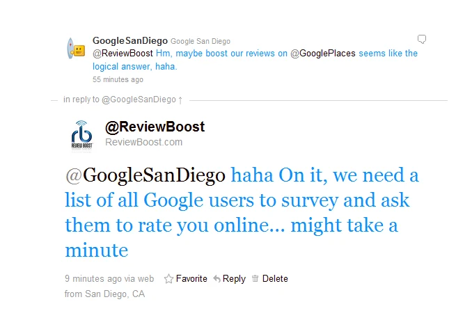 An exchange with Google San Diego