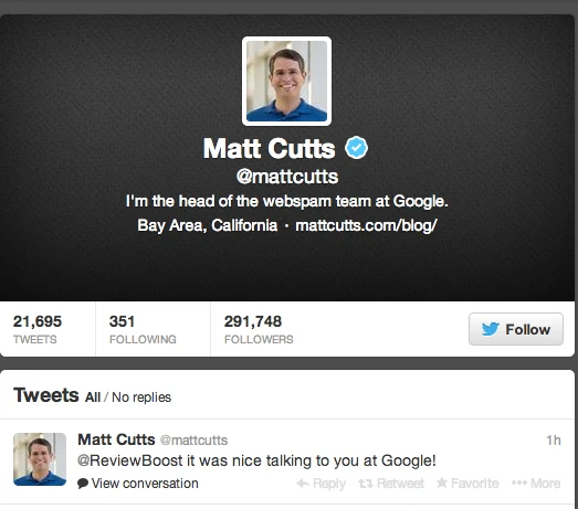 An exchange with Matt Cutts